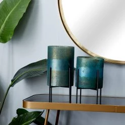 Buy 🛒 Green Glass Contemporary Candle Holder Set by Ivory and Iris 🔥 -Cheap Ivory and Iris Store D400608S 6