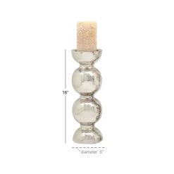 Coupon 🥰 18" Silver Iron Glam Candlestick Holder by Ivory and Iris 🎉 -Cheap Ivory and Iris Store D400613S 4