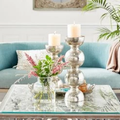 Coupon 🥰 18" Silver Iron Glam Candlestick Holder by Ivory and Iris 🎉 -Cheap Ivory and Iris Store D400613S 5