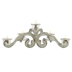 Deals 𧨠18" Gray Metal Vintage Candlestick Holder by Ivory and Iris π€©