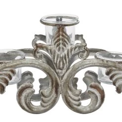 Deals 🧨 18" Gray Metal Vintage Candlestick Holder by Ivory and Iris 🤩 -Cheap Ivory and Iris Store D400618S 3