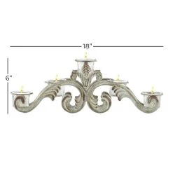 Deals 🧨 18" Gray Metal Vintage Candlestick Holder by Ivory and Iris 🤩 -Cheap Ivory and Iris Store D400618S 5