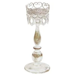 Hot Sale 😉 Beige Metal Rustic Candle Holder Set by Ivory and Iris 🤩 -Cheap Ivory and Iris Store D400625S 3