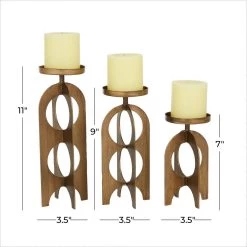 Promo 🔥 Gold Metal Contemporary Candle Holder Set by Ivory and Iris 🔔 -Cheap Ivory and Iris Store D400626S 6