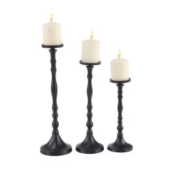 Top 10 😉 Black Metal Industrial Candle Holder Set by Ivory and Iris 💯