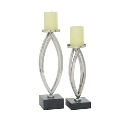 Wholesale 🤩 Silver Stainless Steel Candle Holder Set by Ivory and Iris 🔥