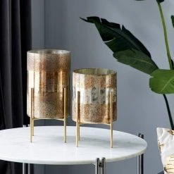 Best deal 👏 Brown Glass Contemporary Candle Holder Set by Ivory and Iris ✨ -Cheap Ivory and Iris Store D400638S 6