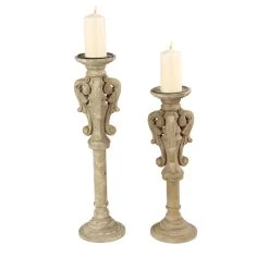 New π Gray Wood Vintage Candle Holder Set by Ivory and Iris π₯°