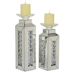 Top 10 👍 Silver Wood Glam Candle Holder Set by Ivory and Iris 🤩