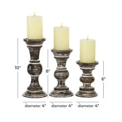 Best Pirce ✨ Mango Wood Country Cottage Candle Holder Set by Ivory and Iris 🎉 -Cheap Ivory and Iris Store D400647S 5