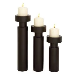 Hot Sale 😀 Black Mango Wood Modern Candle Holder Set by Ivory and Iris 👍