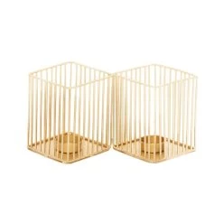 Cheap 🥰 Set of 3 Gold Metal Modern Candle Holder, 4.25", 11", 16.25" by Ivory and Iris ⭐ -Cheap Ivory and Iris Store D400659S 3