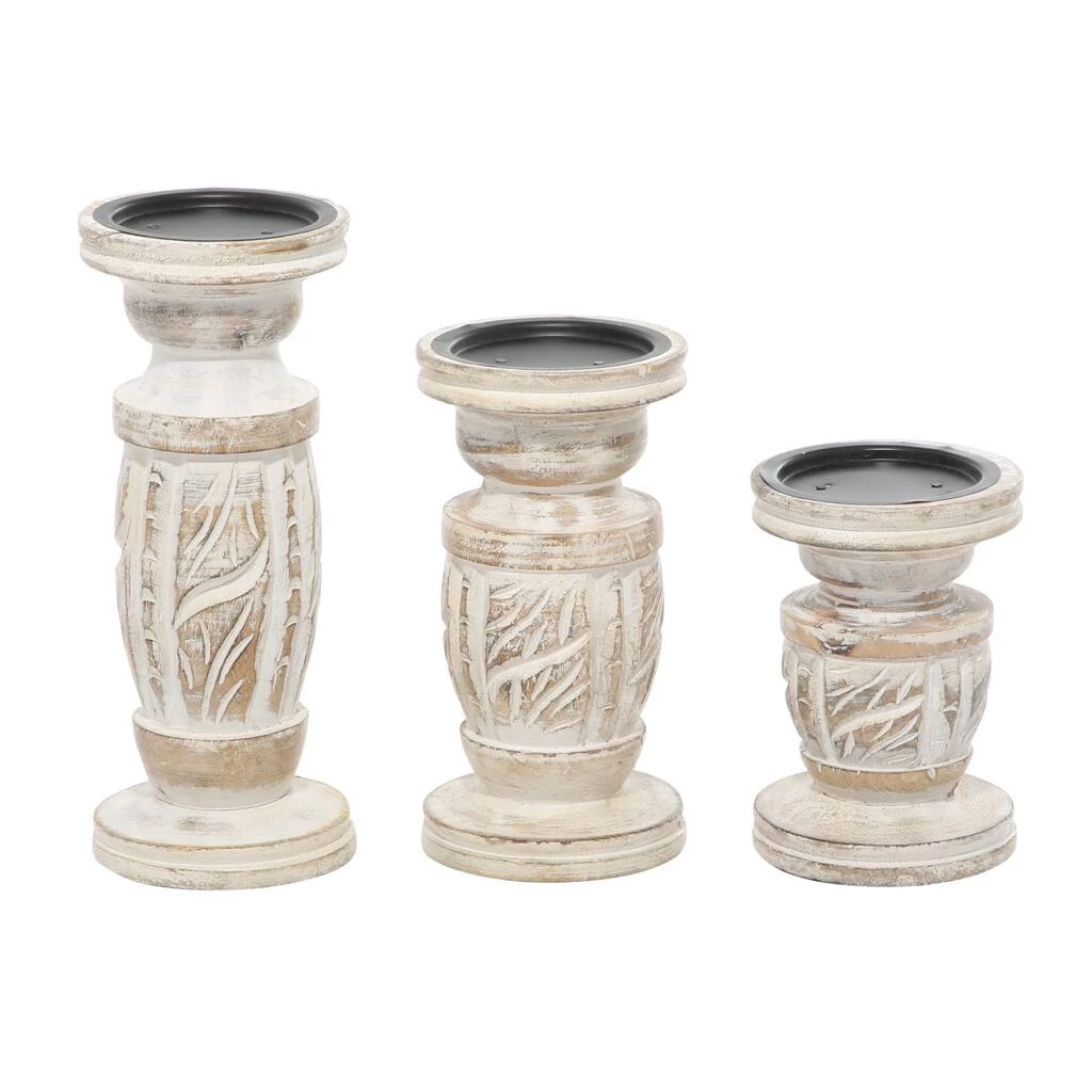 Best Pirce β¨ White Mango Wood Country Cottage Candle Holder Set by Ivory and Iris π 2 Best Pirce β¨ White Mango Wood Country Cottage Candle Holder Set by Ivory and Iris π - Image 2