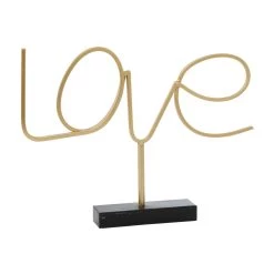Buy ⌛ 18" Gold Contemporary Love Decorative Sign by Ivory and Iris 😉
