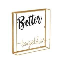 Best Pirce ⭐ 10" Gold Contemporary Better Together Décor Sign by Ivory and Iris 😉