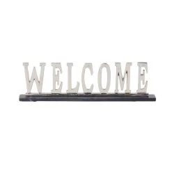 Cheapest 🎁 21" Silver Welcome Glam Decorative Sign by Ivory and Iris 🔥