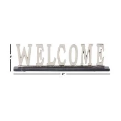 Cheapest 🎁 21" Silver Welcome Glam Decorative Sign by Ivory and Iris 🔥 -Cheap Ivory and Iris Store D401174S 7