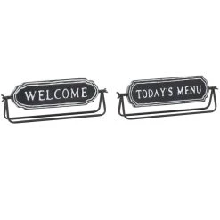 Cheapest 🧨 4.5" Black Metal Farmhouse Decorative Sign Set by Ivory and Iris 💯