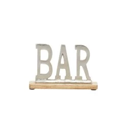 Deals ✨ 10" Silver Aluminum Glam Bar Tabletop Sign by Ivory and Iris 🎁 -Cheap Ivory and Iris Store D401187S 2