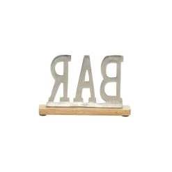 Deals ✨ 10" Silver Aluminum Glam Bar Tabletop Sign by Ivory and Iris 🎁 -Cheap Ivory and Iris Store D401187S 6