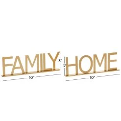 Deals ⌛ 10" Gold Metal Family & Home Tabletop Sign Set by Ivory and Iris 🛒 -Cheap Ivory and Iris Store D401192S 6
