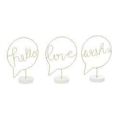 Best reviews of 👍 13" Gold Hello, Love & Wish Tabletop Sign Set by Ivory and Iris ⭐