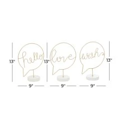 Best reviews of 👍 13" Gold Hello, Love & Wish Tabletop Sign Set by Ivory and Iris ⭐ -Cheap Ivory and Iris Store D401193S 7