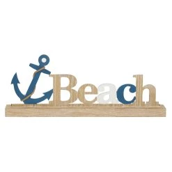 Deals 🛒 23" Brown Wood Coastal Beach Tabletop Sign by Ivory and Iris 😍