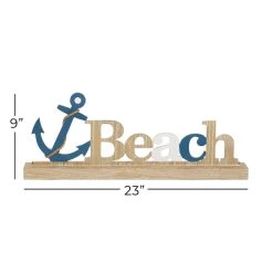 Deals 🛒 23" Brown Wood Coastal Beach Tabletop Sign by Ivory and Iris 😍 -Cheap Ivory and Iris Store D401195S 6