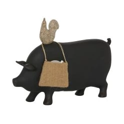 Budget 🎁 14" Black Farmhouse Pig Chalkboard Tabletop Sign by Ivory and Iris 😍