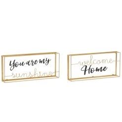 Wholesale 🎁 Gold Metal Contemporary Wall Sign Set by Ivory and Iris 🎉