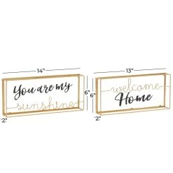 Wholesale 🎁 Gold Metal Contemporary Wall Sign Set by Ivory and Iris 🎉 -Cheap Ivory and Iris Store D401197S 6