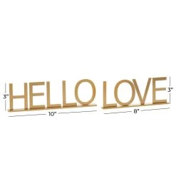 Promo 😍 Gold Metal Home & Love Tabletop Sign Set by Ivory and Iris 🌟 -Cheap Ivory and Iris Store D401200S 6