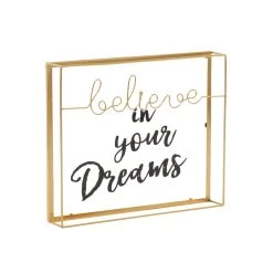 Outlet 👍 Gold Metal Contemporary Believe in Your Dreams Decorative Sign by Ivory and Iris 😍