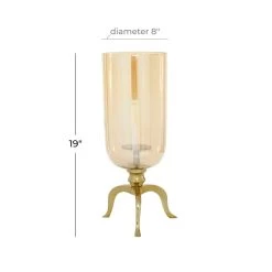 Cheap 😍 19" Gold Aluminum & Glass Traditional Candlestick Holder by Ivory and Iris 💯 -Cheap Ivory and Iris Store D401516S 6