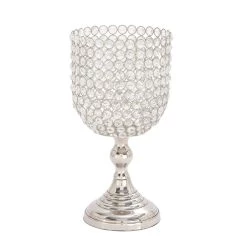 Best Sale 🔥 Clear Aluminum and Crystal Glam Candle Holder, 14" x 7" x 7" by Ivory and Iris ❤️