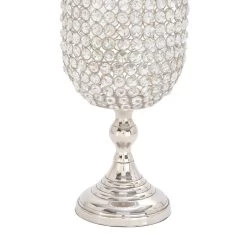Best Sale 🔥 Clear Aluminum and Crystal Glam Candle Holder, 14" x 7" x 7" by Ivory and Iris ❤️ -Cheap Ivory and Iris Store D401517S 3