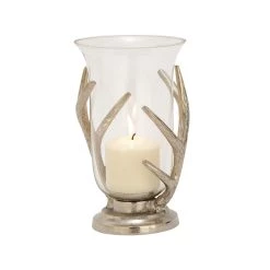 Buy 😉 10" Clear Aluminum Traditional Candle Holder by Ivory and Iris 🔔