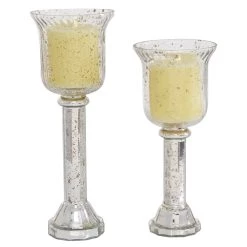 Best reviews of 🎉 Set of 2 Clear Glass Vintage Hurricane Lamp, 9", 10" by Ivory and Iris 🎁