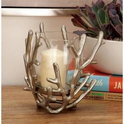 Flash Sale 🎉 6" Silver Aluminum Coastal Candle Holder by Ivory and Iris ✔️ -Cheap Ivory and Iris Store D401532S 6