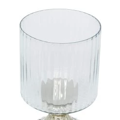 Outlet 🎁 Set of 2 Clear Glass Vintage Hurricane Lamp, 10", 12" by Ivory and Iris 🔥 -Cheap Ivory and Iris Store D401534S 4