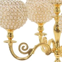 Brand new ❤️ Gold Aluminum Glam Candle Holder, 40" x 24" x 24" by Ivory and Iris 👏 -Cheap Ivory and Iris Store D401535S 4