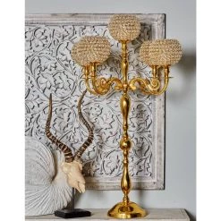 Brand new ❤️ Gold Aluminum Glam Candle Holder, 40" x 24" x 24" by Ivory and Iris 👏 -Cheap Ivory and Iris Store D401535S 6