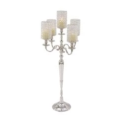 Cheap π Silver Aluminum Glam Candle Holder, 44" x 20" x 20" by Ivory and Iris π