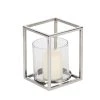 Buy ✔️ Clear Stainless Steel Modern Candle Holder, 8" x 6" x 6" by Ivory and Iris 🔔