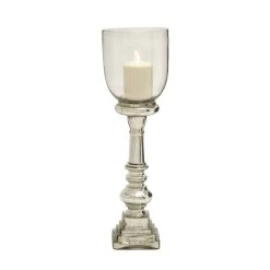 Top 10 🔔 22" Silver Glass Traditional Candle Holder by Ivory and Iris 😉