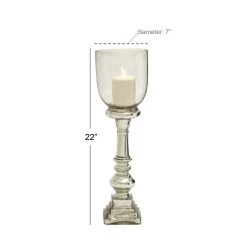 Top 10 🔔 22" Silver Glass Traditional Candle Holder by Ivory and Iris 😉 -Cheap Ivory and Iris Store D401551S 7