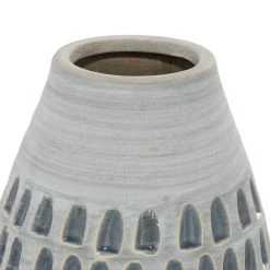 New ❤️ Gray Ceramic Contemporary Vase Set by Ivory and Iris 👍 -Cheap Ivory and Iris Store D401580S 3