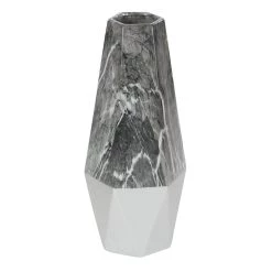 Cheapest π₯ 18" Gray Marbled Stoneware Contemporary Vase by Ivory and Iris β¨