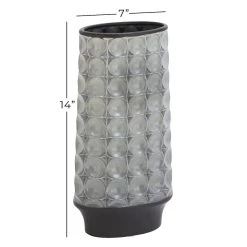 New ⭐ 14" Silver Stoneware Vintage Vase by Ivory and Iris ⭐ -Cheap Ivory and Iris Store D401587S 3